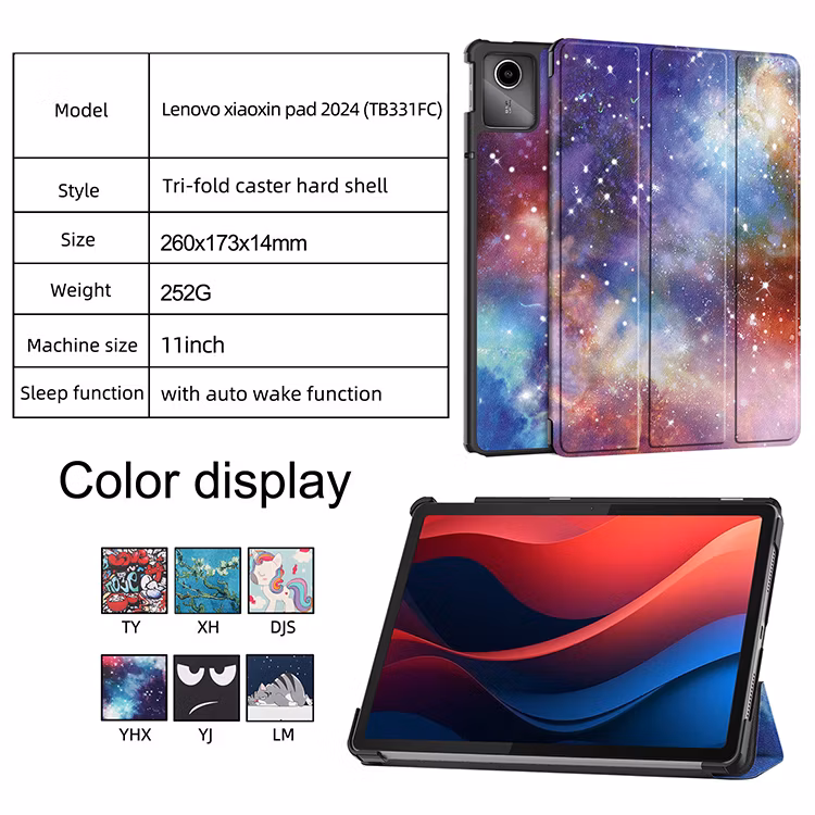 Custom Printing PU Leather Folio Stand Tablet Case for Lenovo Xiaoxin Pad 2024 11 Inch/Lenovo Tab M11 2023