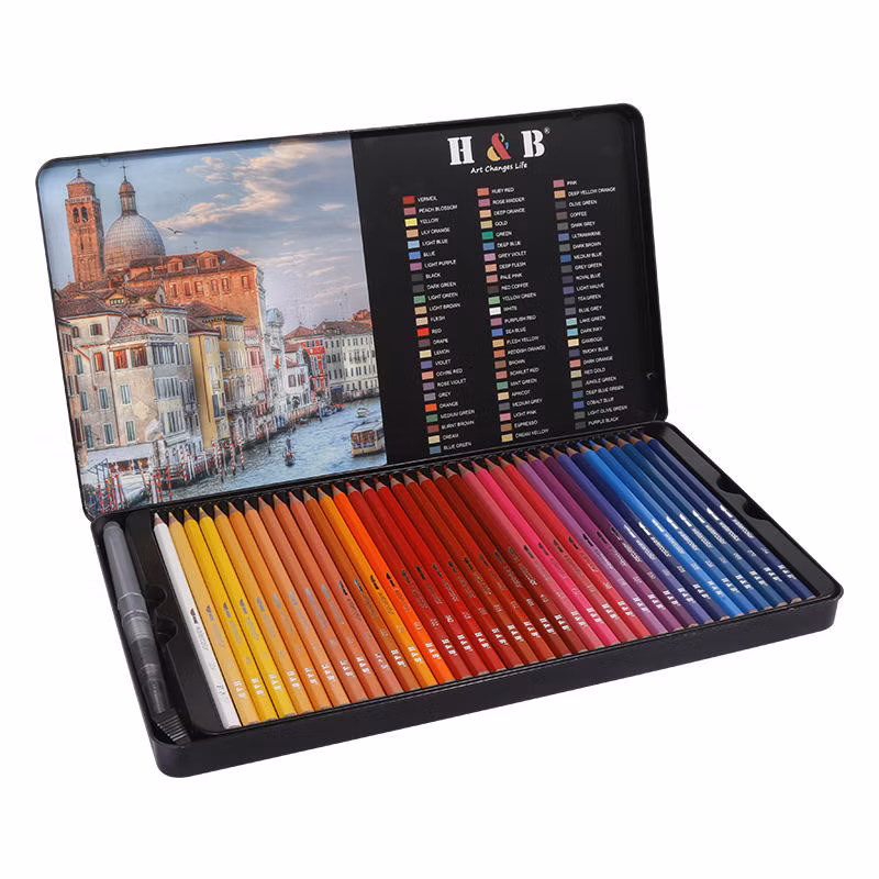 Manufacturer 12 Coloured Pencils Artist School Student Products Wooden Pencil Set Children&prime;s Coloured Pencil Case