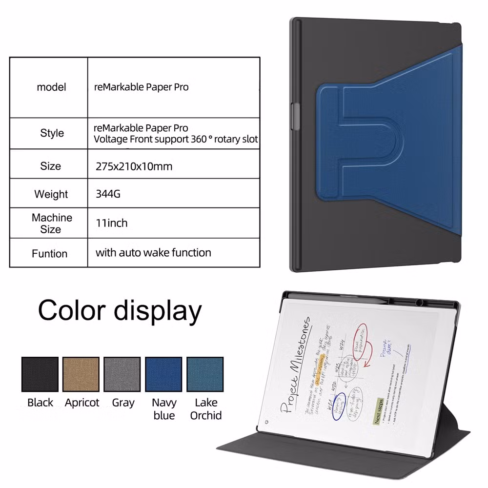 Rotating Cover for Remarkable Paper PRO 11.8 Inch with Pencil Holder Tablet Case