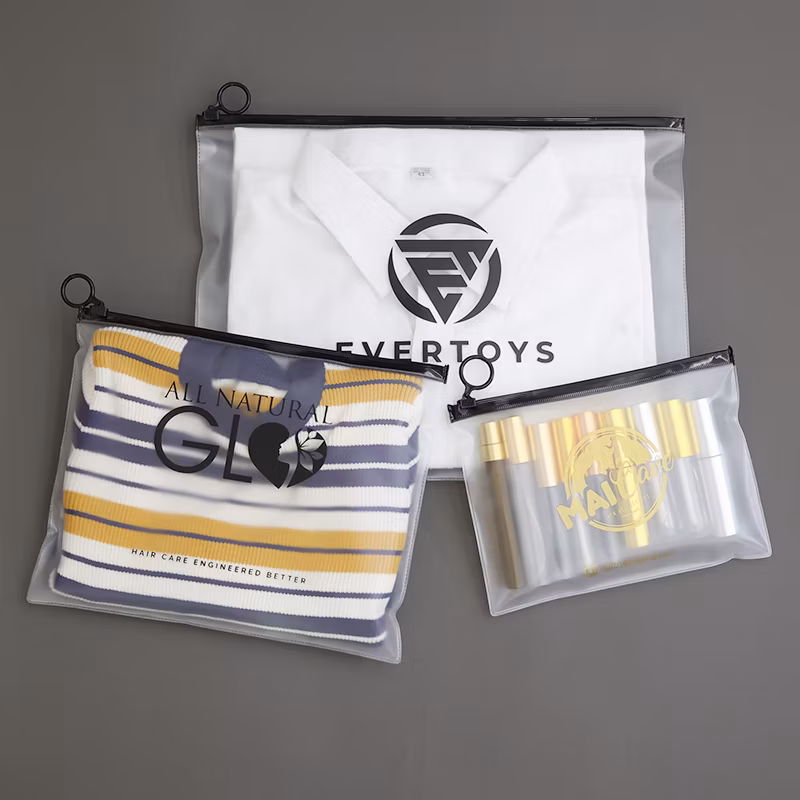 Waterproof PVC Frosted Zipper Bag Logo Customization Pencil Case Travel Cosmetic Bag