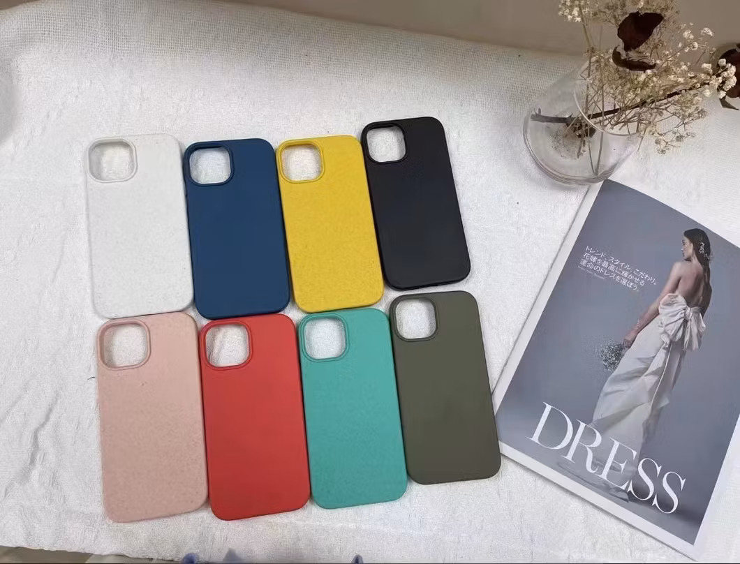 Wheat Straw Environmentally Friendly Degradable Mobile Phone Case Creative Solid Color TPU for I Phone 12/13/14/15