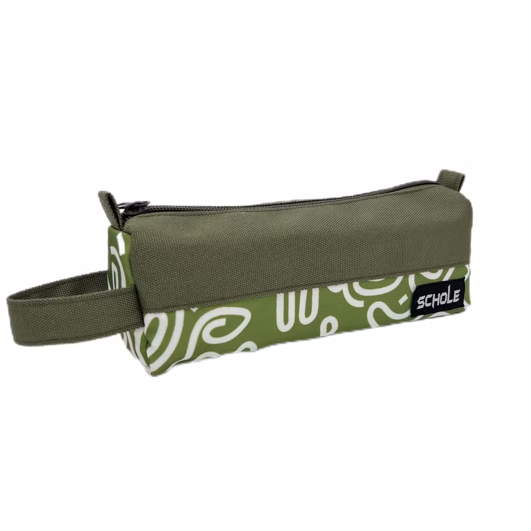 Green Flower Pencil Case Suit Big Capacity for Office School Student