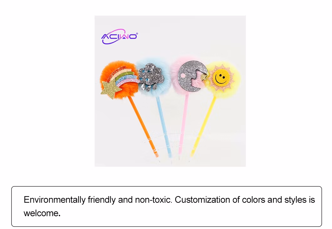 Rainbow Moon Sun Cloud Ballpoint Pen Creative Felt Fabric Student Girl Heart Cute Stationery Small Gift (10069)