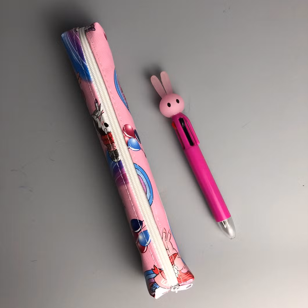 Cute Unicorn Pattern Leather Pencil Case for Students