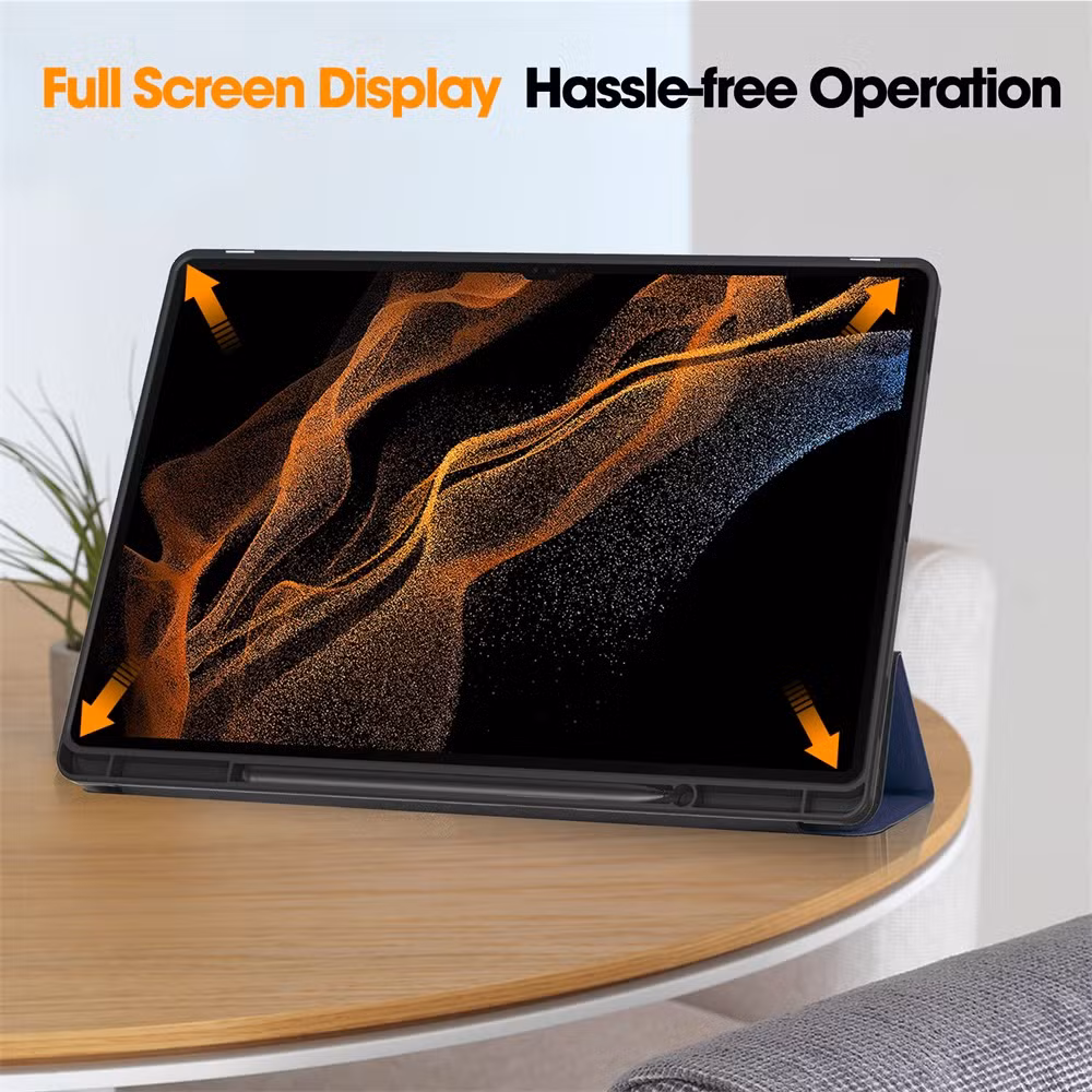for Samsung Galaxy Tab S9 Ultra Soft TPU Tablet Case Smart Cover with Pencil Holder
