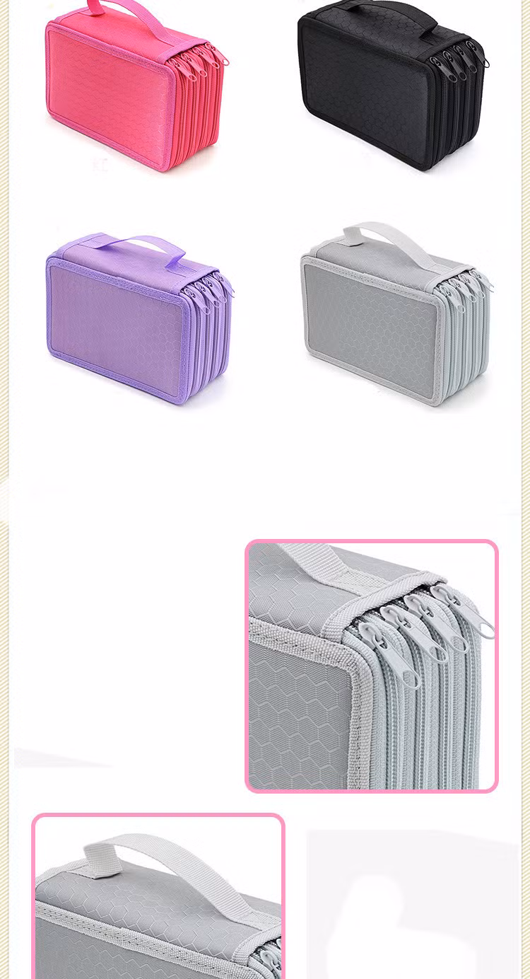 Large-Capacity Stationery Storage Bag Student Art Painting Pencil Case Pencil Bags 3 Layers 4 Layers Pen Curtain