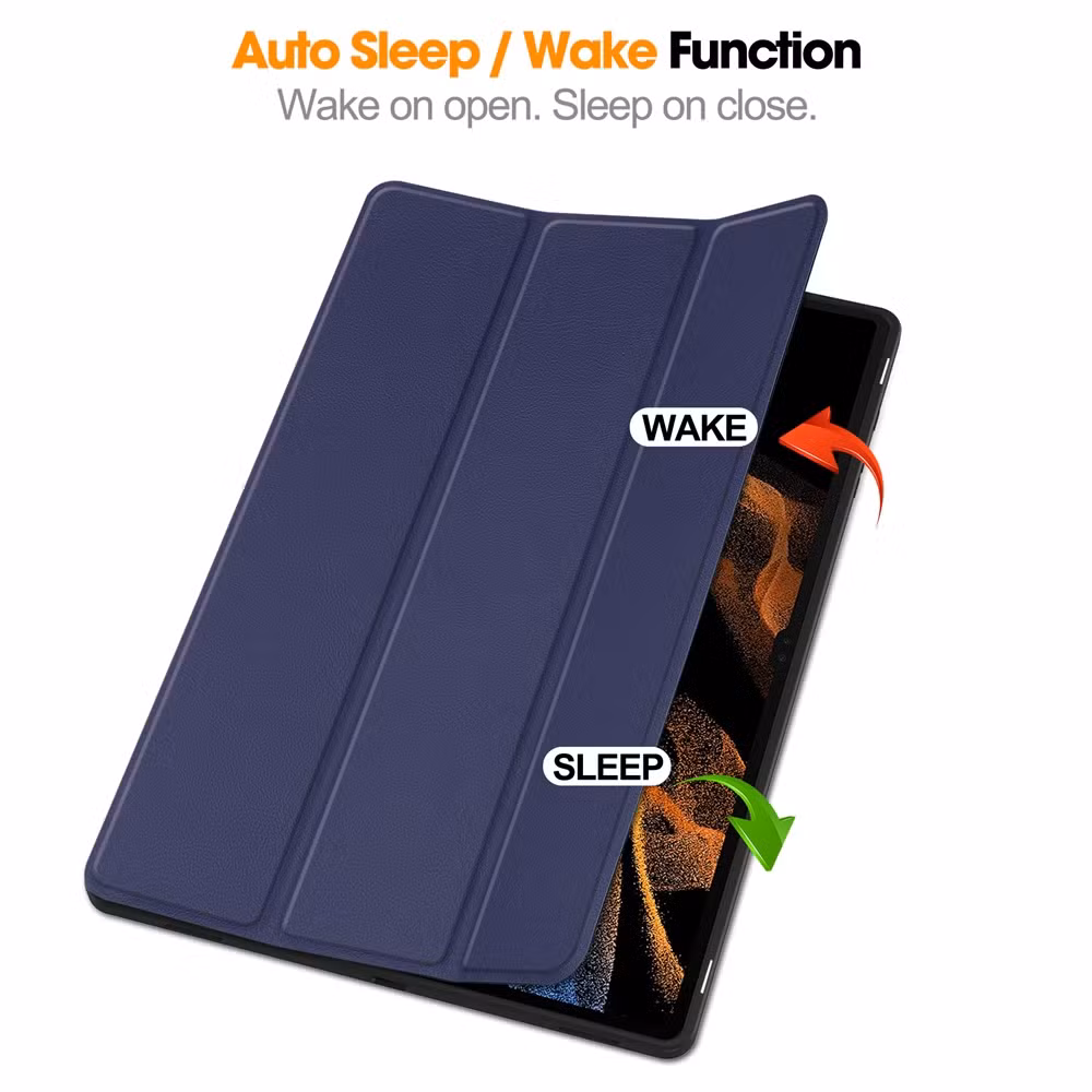for Samsung Galaxy Tab S9 Ultra Soft TPU Tablet Case Smart Cover with Pencil Holder