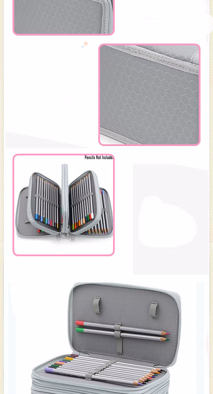 Large-Capacity Stationery Storage Bag Student Art Painting Pencil Case Pencil Bags 3 Layers 4 Layers Pen Curtain