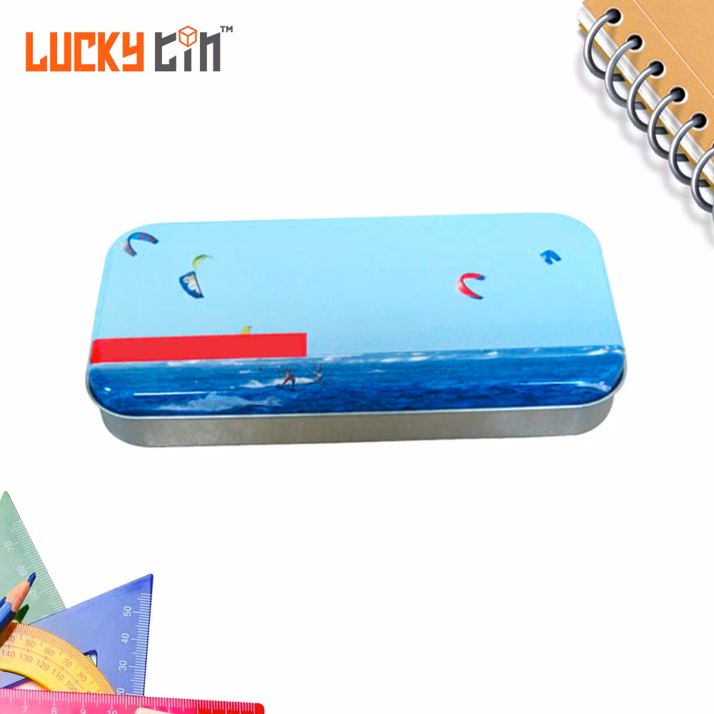 Factory Custom Tinplate Non-Wooden School Supply Storage Container Aesthetic Tin Box Packaging Simple Metal Pencil Case