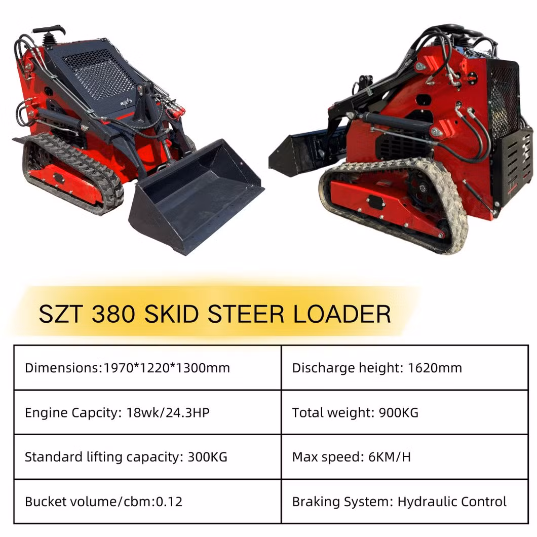 New Multi-Function Mini Skid Steer Track Wheeled Skid Steer Loader with Attachments Cheap Compact Skid Steer Wheel Loader Small Construction Machinery for Sale