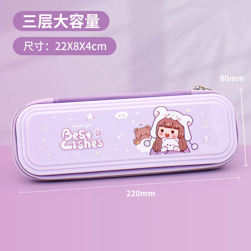 Custom Promotional EVA Zipper Fashion Triangle Pencil Bag Pencil Case for School &amp; Office