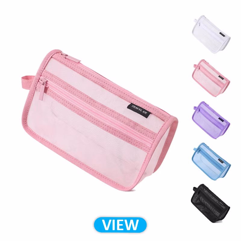 Mr. Pen- Clear Pencil Pouch, Pink, Clear Pencil Case, Clear Pouch, Clear Makeup Pouch, Adults &amp; Kids Pencil Pouch, Pencil Cases