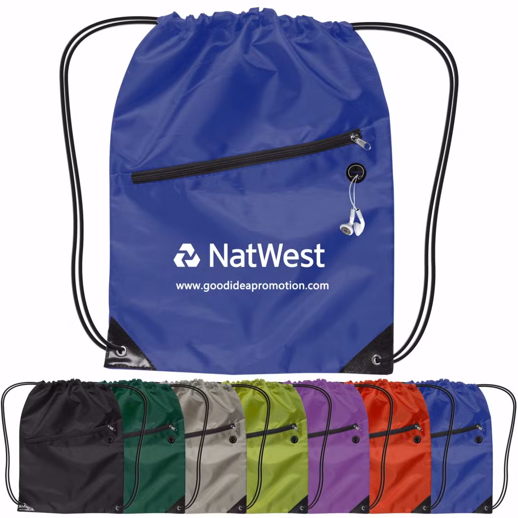RPET Drawstring Sport Gym Backpack Nylon Promotional Foldable Marathon Beach Running Events Conference Cotton Recyclable Canvas Waterproof School Bag