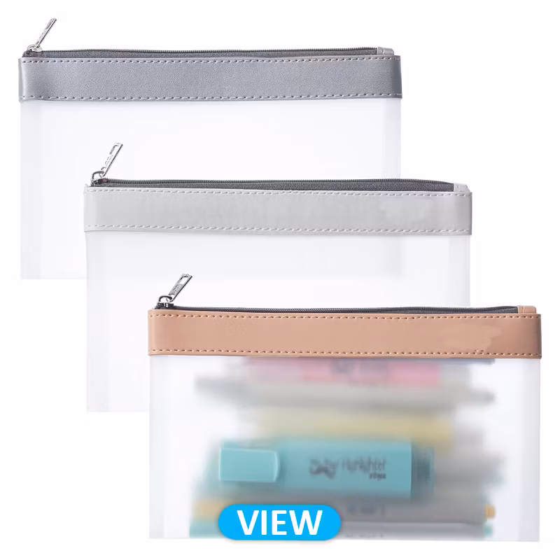 Mr. Pen- Clear Pencil Pouch, Pink, Clear Pencil Case, Clear Pouch, Clear Makeup Pouch, Adults &amp; Kids Pencil Pouch, Pencil Cases