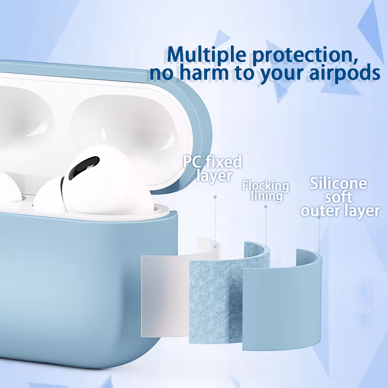 Custom for Air Pods 2 Headphones Air Pod 2 Earbuds Accessories Cover Solid Silicone Cute Protective Phone Case