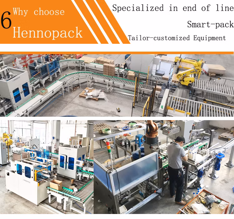 Fully Automatic Dairy Foods Ice Cream Case Packer Packaging Line with Pallet Top Foil Wrapper for Box Palletizer Line Packaging
