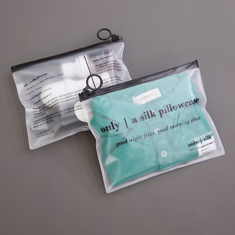 Waterproof PVC Frosted Zipper Bag Logo Customization Pencil Case Travel Cosmetic Bag