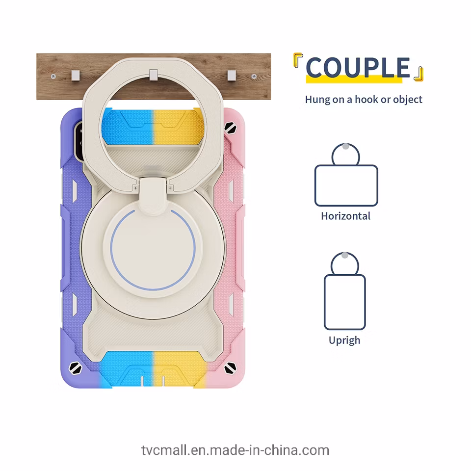 For Huawei MatePad 10.4 (2020)/(2022) Anti-Scratch Shoulder Strap Drop-Proof Silicone+PC Protective Case Rotating Handle-Kickstand Tablet Cover with Pencil Hold