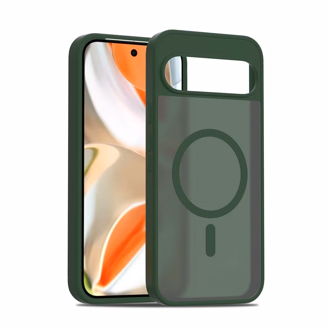Anti-Drop Flexible TPU Bumper Matte Transparent Magnetic Phone Case for Google Pixel 9 PRO XL