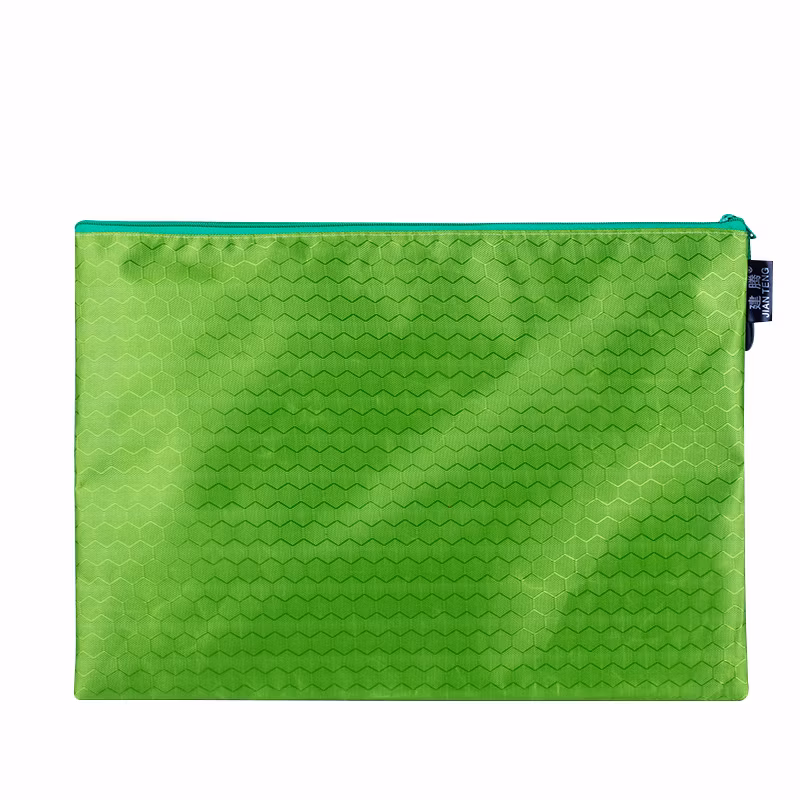 Customized High Quality Waterproof Soft Polyester Nylon Oxford Pouch Pocket Student Pencil Storage Profile Textbook Stationery File Folder Document Zipper Bag