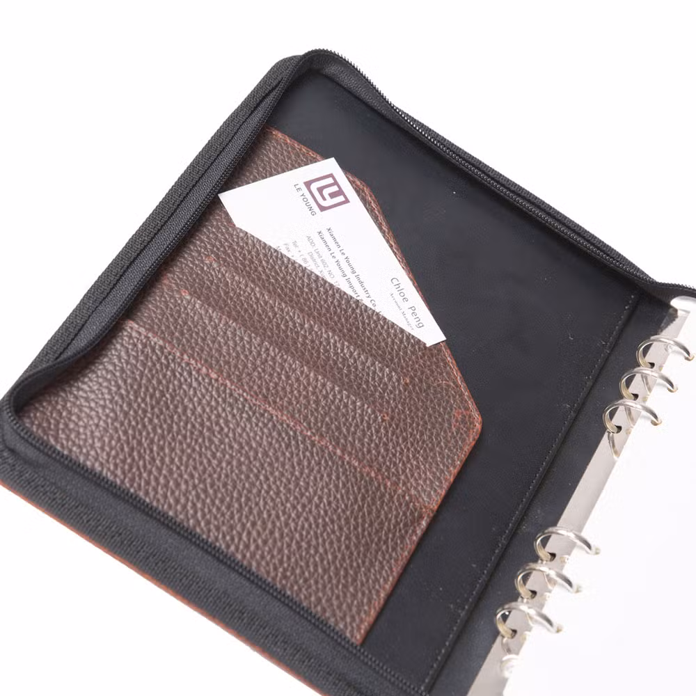 Personalized Leather Portfolio with Binder Rings