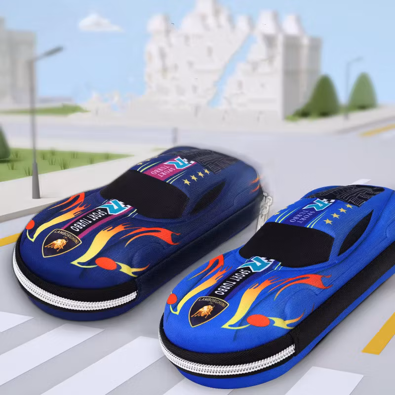 China Factory Cheaper Pencil Case Kids Boys Racing Car Cool Large Capacity Wear-Resistant Waterproof Luxury EVA Pen Case