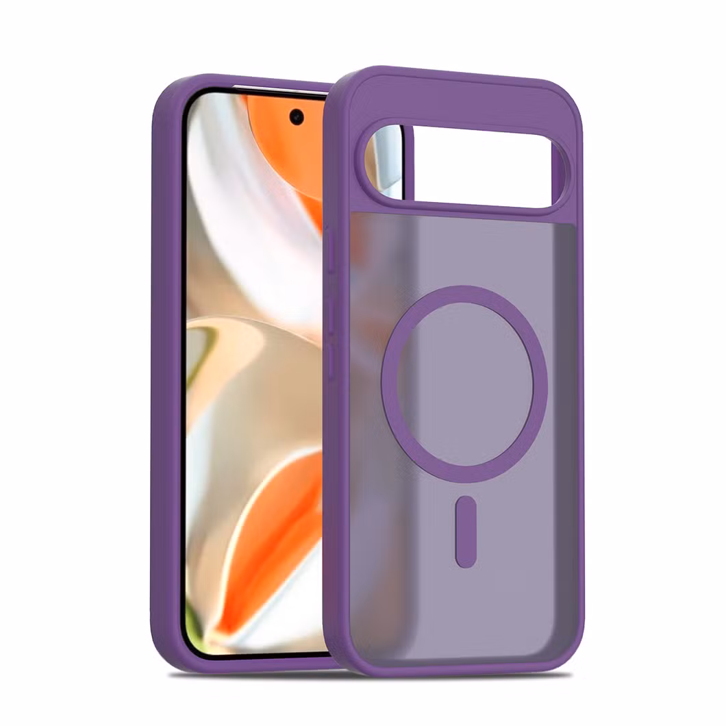 Anti-Drop Flexible TPU Bumper Matte Transparent Magnetic Phone Case for Google Pixel 9 PRO XL
