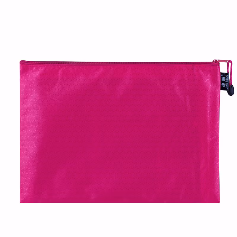 Customized High Quality Waterproof Soft Polyester Nylon Oxford Pouch Pocket Student Pencil Storage Profile Textbook Stationery File Folder Document Zipper Bag