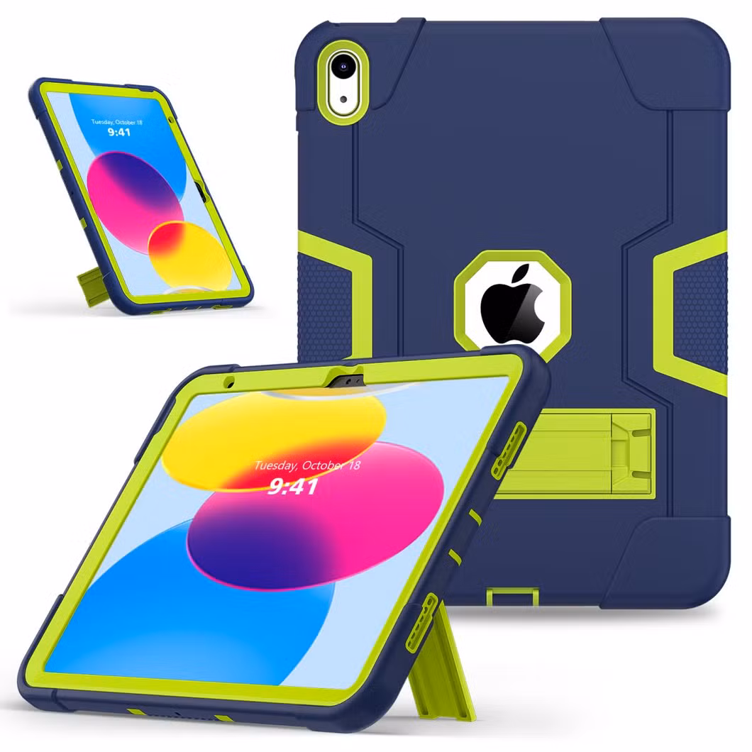 iPad 10 A2777 Tablet PC Silicone Case with Shockproof Protection Foldable Kickstand