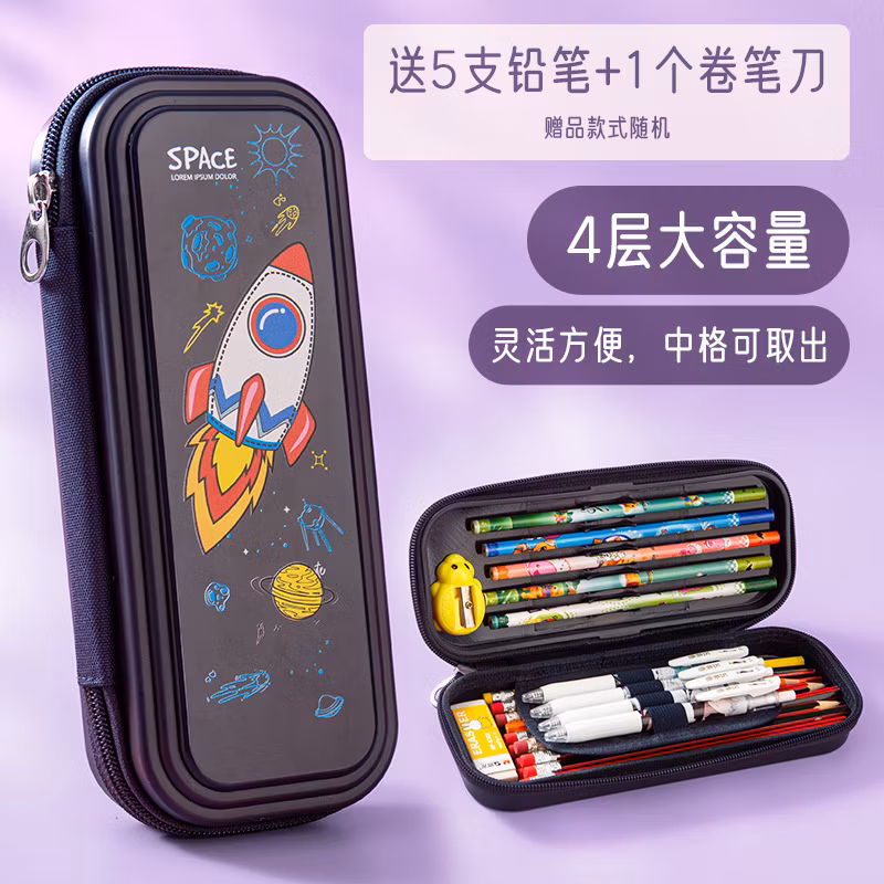 Custom Promotional EVA Zipper Fashion Triangle Pencil Bag Pencil Case for School &amp; Office