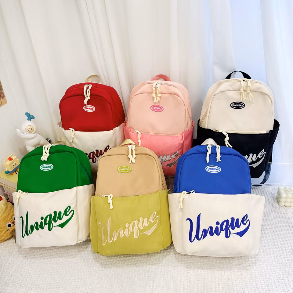 Retail and Wholesale 6 Colors Children&prime;s School Bag with Embroidery