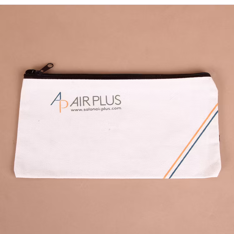 Customized Stationery Pencil Bag Large Capacity Zipper Canvas Clutch Cosmetic Bag