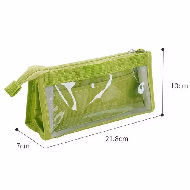 Clear PVC Pen Pencil Case with Zipper, Big Capacity PVC Pencil Bag Pouch Travel Bag Stationery Set for School Office