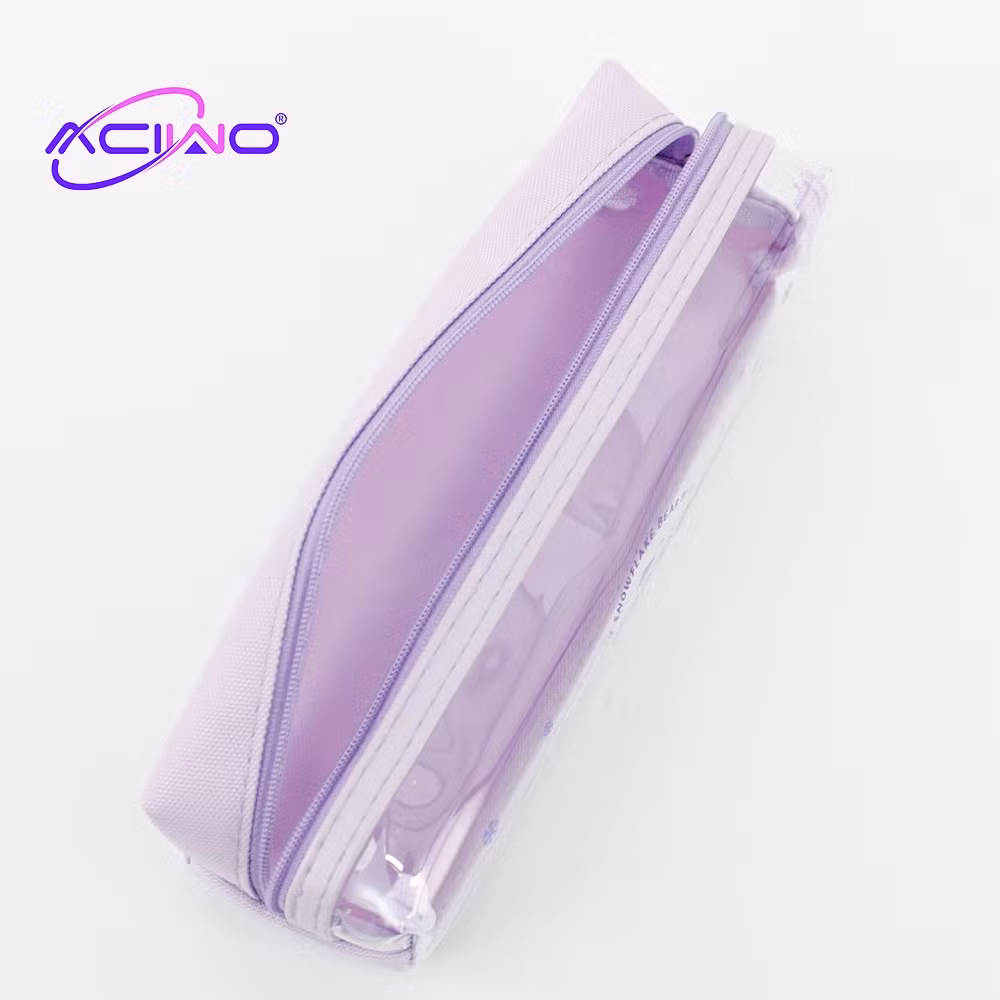 Transparent Pencil Case with Cute Little Animal, Large Capacity Student Pen Case with Zipper Storage Bag Writing Utensil Pouch Pencil Box Stationery (10093)