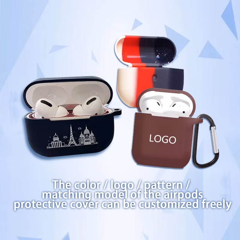 Custom for Air Pods 2 Headphones Air Pod 2 Earbuds Accessories Cover Solid Silicone Cute Protective Phone Case