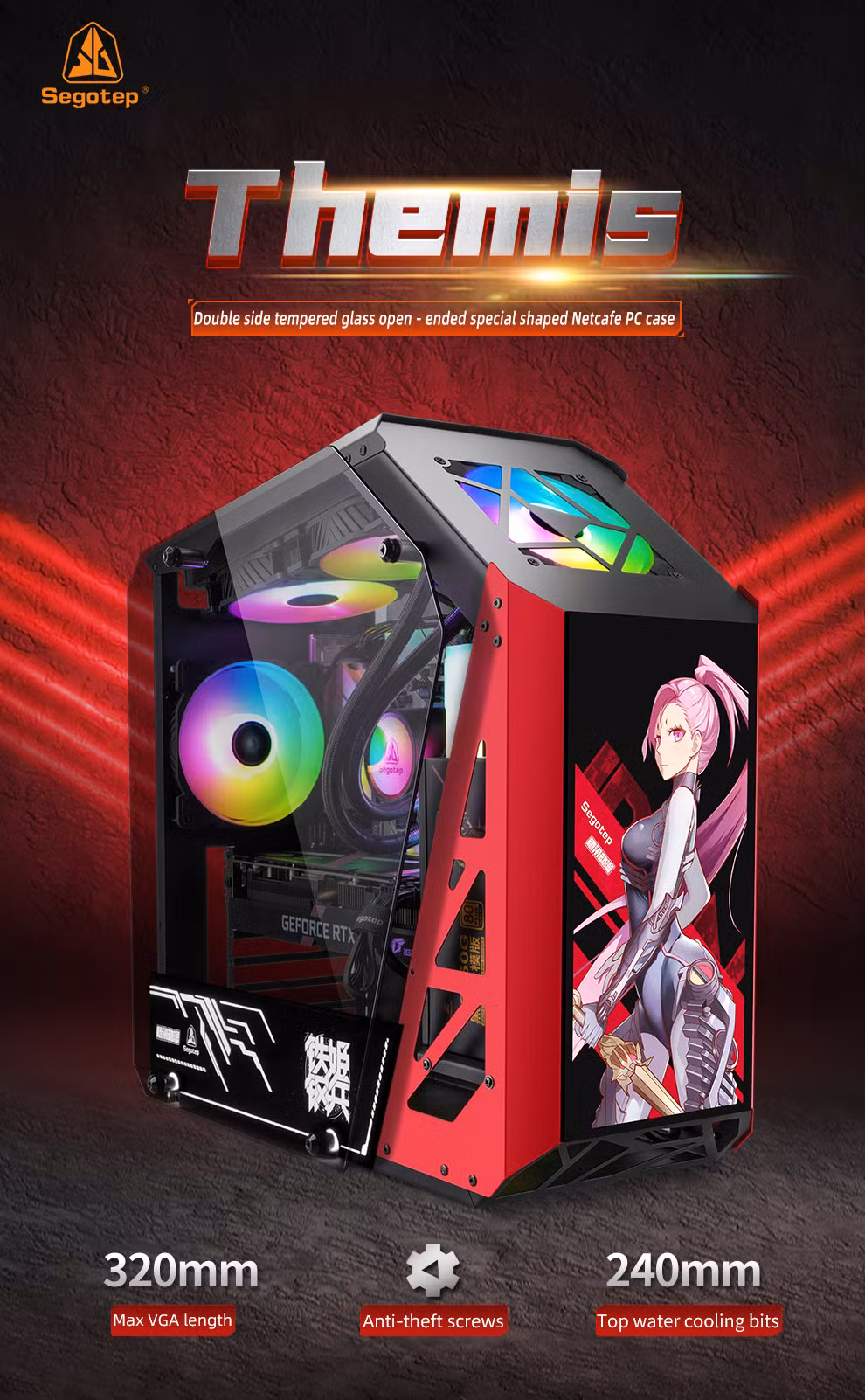 Segotep Themis Gaming Case, Special Design Chassis, Samll Tower ATX Case