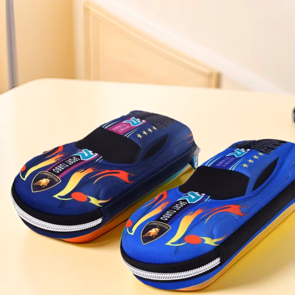 China Factory Cheaper Pencil Case Kids Boys Racing Car Cool Large Capacity Wear-Resistant Waterproof Luxury EVA Pen Case