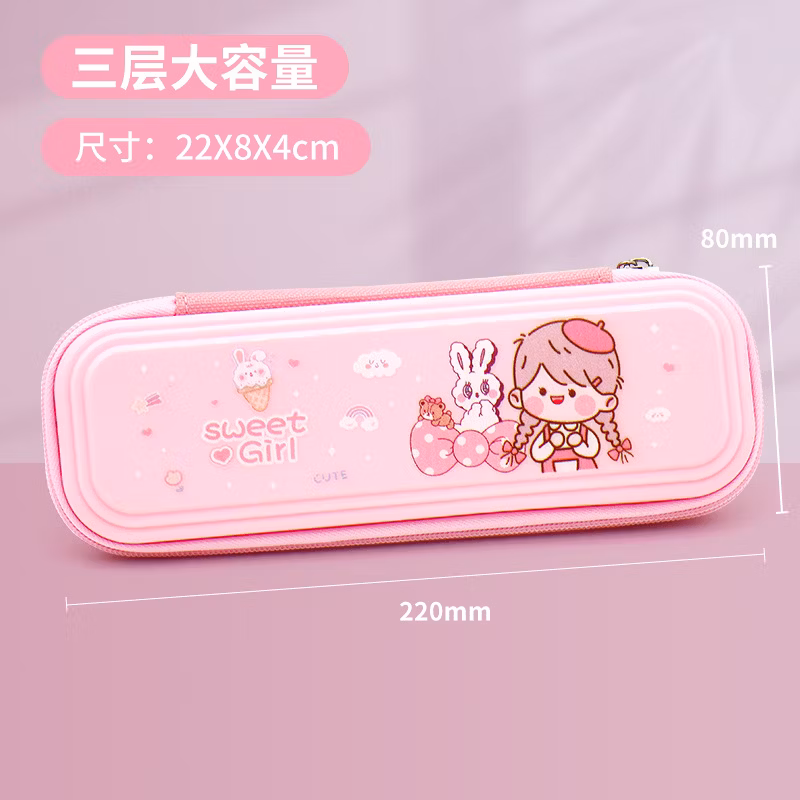 Custom Promotional EVA Zipper Fashion Triangle Pencil Bag Pencil Case for School &amp; Office
