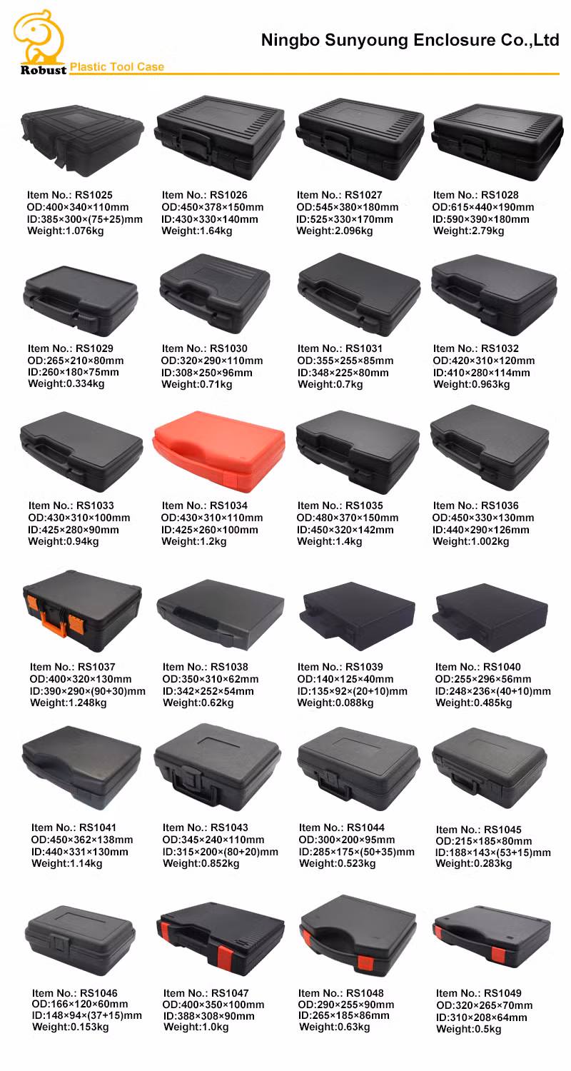China Manufacturer Simple Plastic Carry Tool Case with Foam