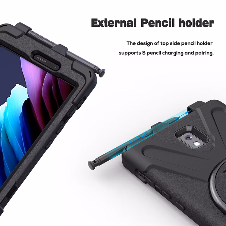 Heavy Duty Shockproof with Pencil Holder Rugged Silicone Tablet Case for Samsung Galaxy Tab Active 3 8.0 Sm-T570/T575