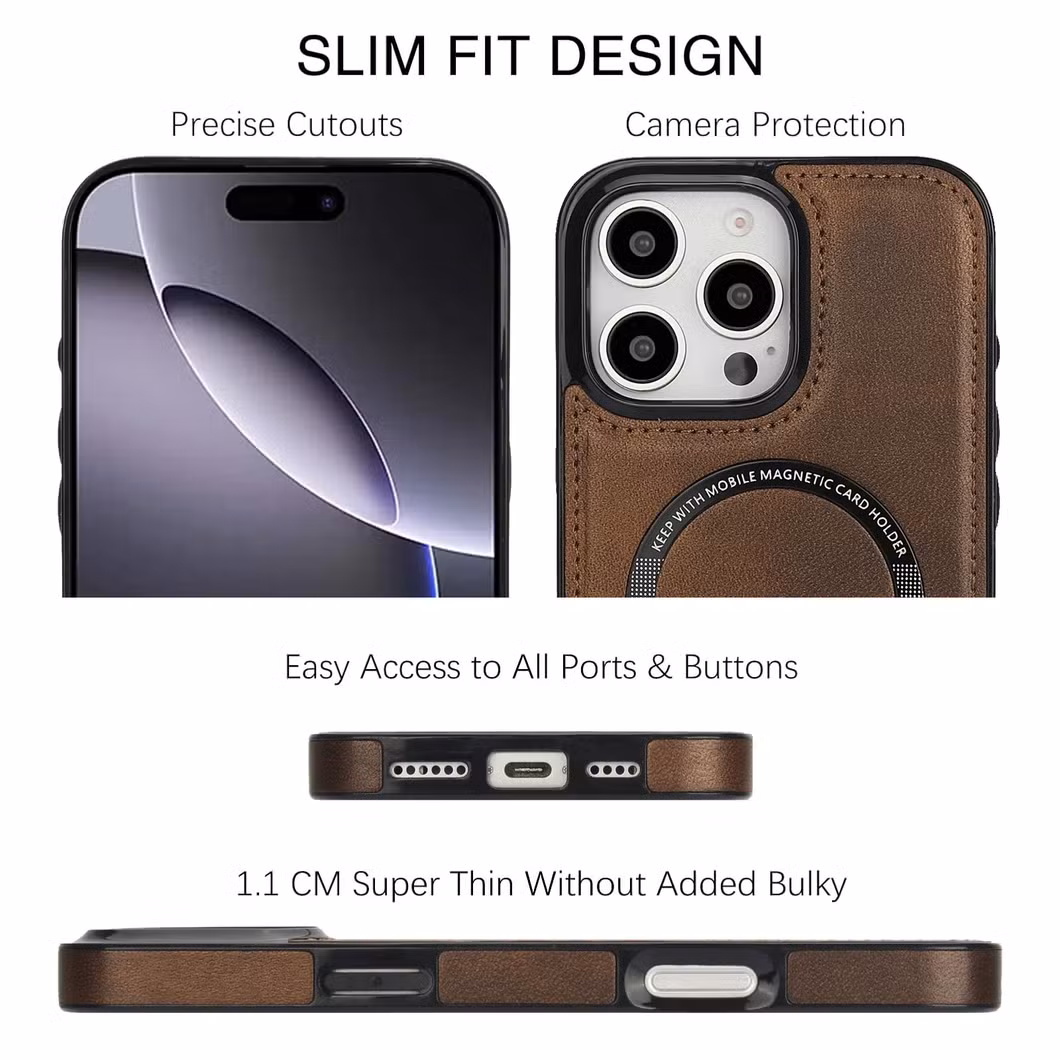 Leather Magnetic Mobile Phone Case for iPhone 16 PRO Max Case Camera Protection Mobile Phone Cases for iPhone 16 PRO Max