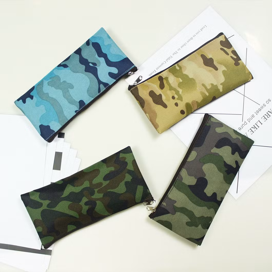 Creative Simple Camouflage Pencil Bag Large Capacity Stationery Bag Unisex