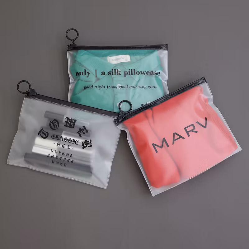 Waterproof PVC Frosted Zipper Bag Logo Customization Pencil Case Travel Cosmetic Bag
