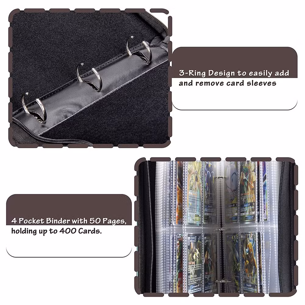 Double Sided 50 Pages Display Case Sleeves 4 Pockets Card Binder for Sport Trading Cards