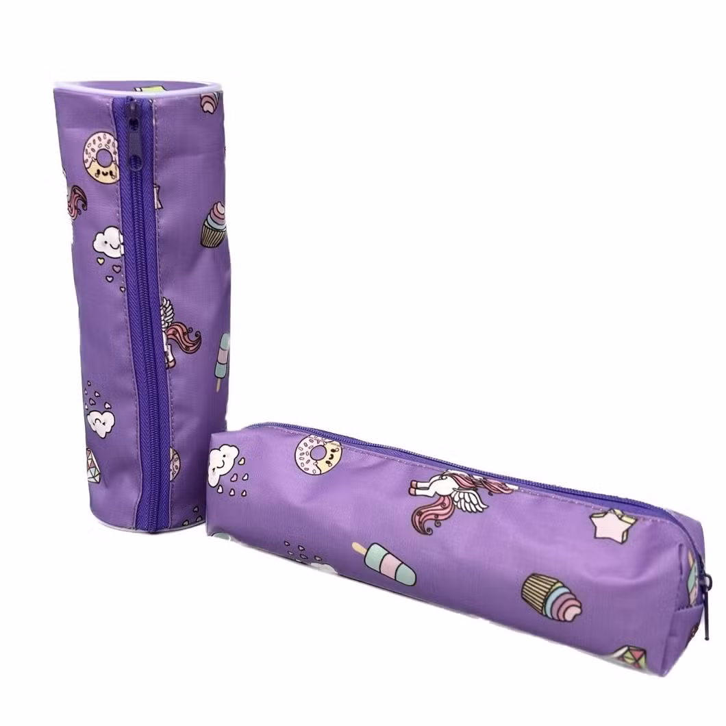 2023 Pencil Case with Polyester Purple Donut for Easy Carrying