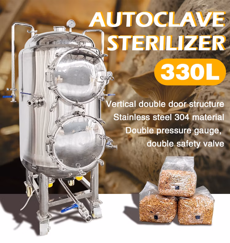 Large Capacity Steam Sterilizing Machine Mushroom Autoclave Mushroom Sterilizer