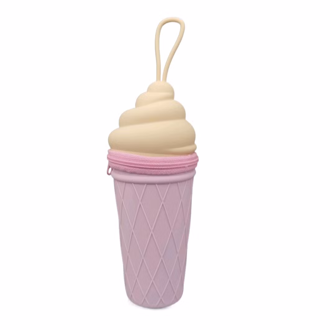 Ice Cream Macaron Style Silicon Pencil Bag Pencil Case
