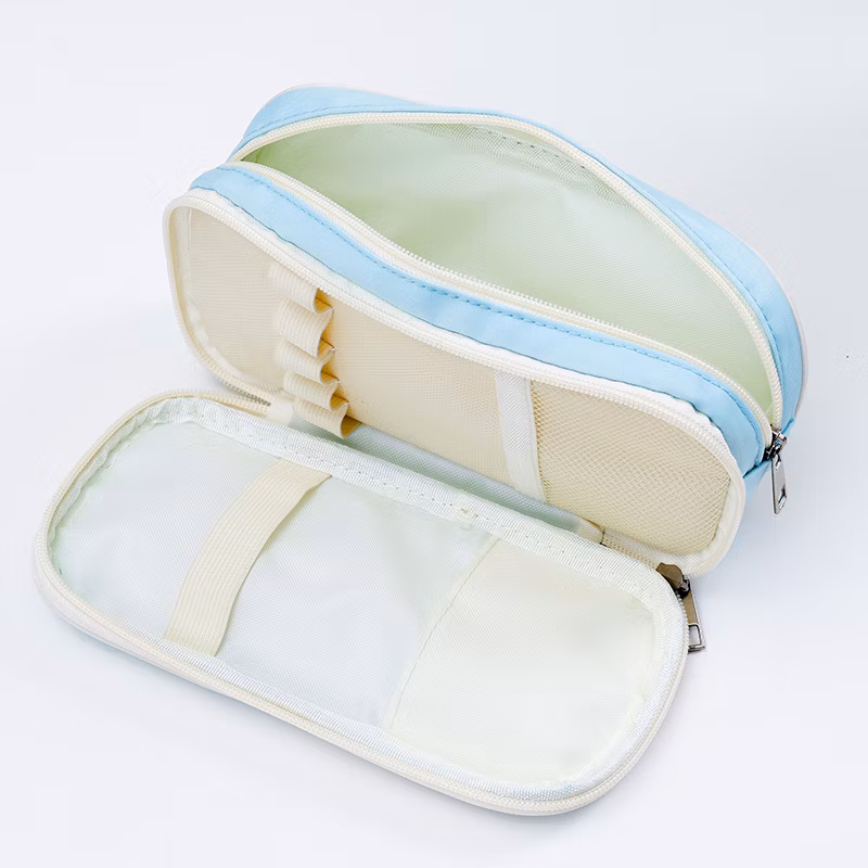 Custom Logo Multi-Functional Double Zipper Pencil Bag OEM Youth School Season Gift for School Pencil Case Bag Pouch Stationary