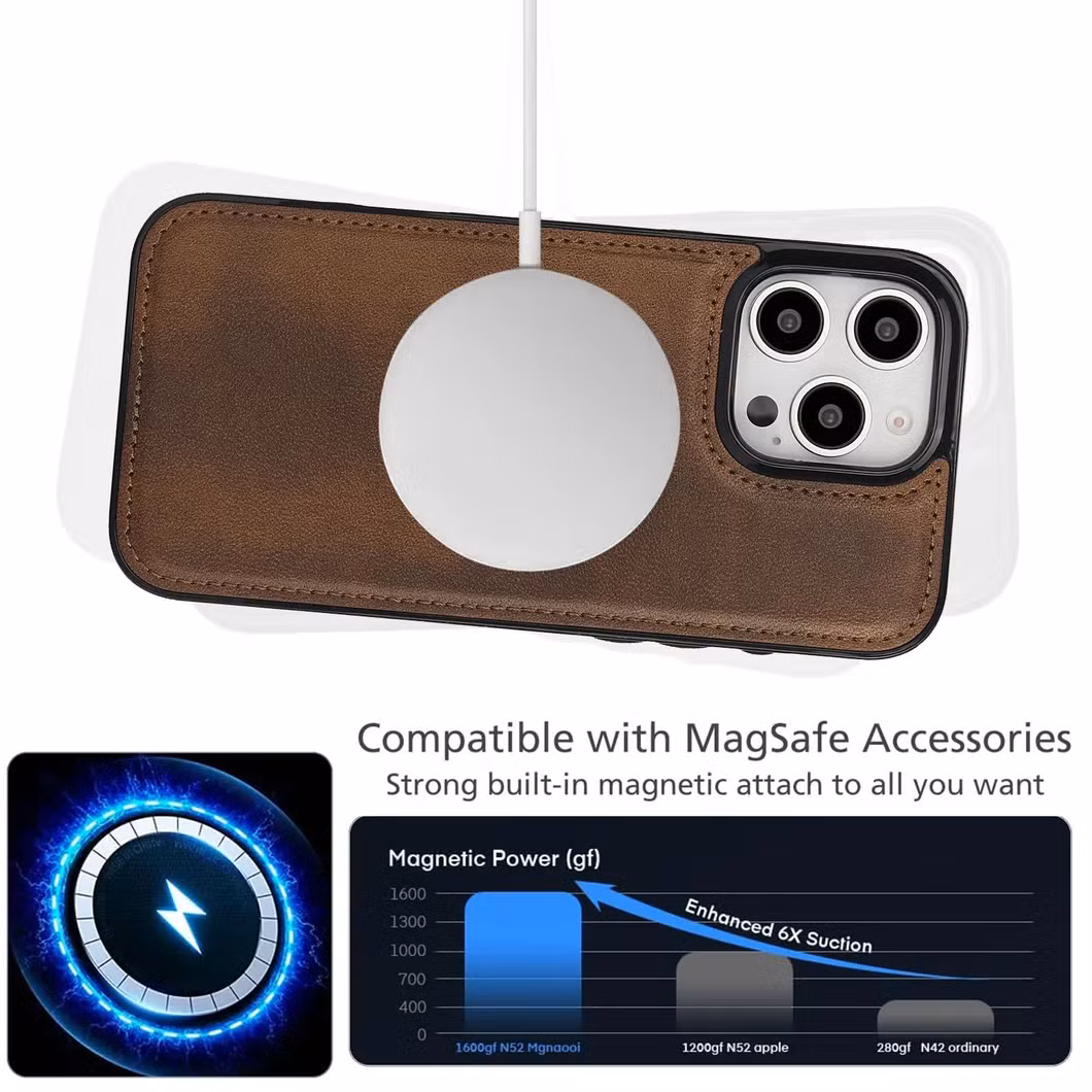 Leather Magnetic Mobile Phone Case for iPhone 16 PRO Max Case Camera Protection Mobile Phone Cases for iPhone 16 PRO Max