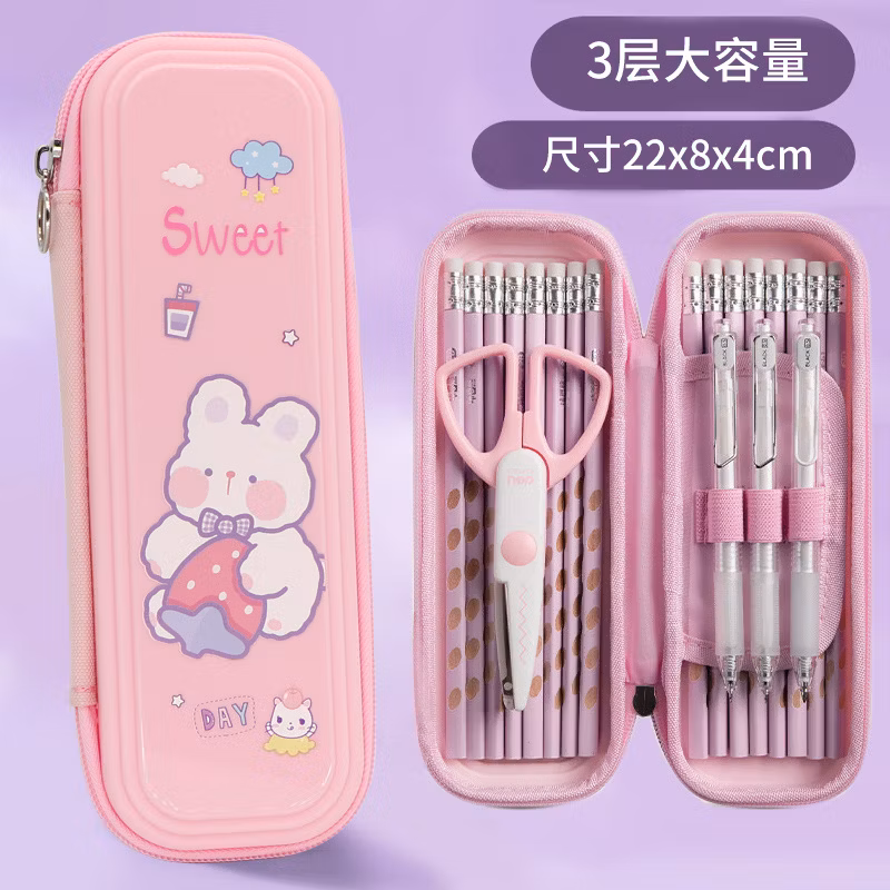Custom Promotional EVA Zipper Fashion Triangle Pencil Bag Pencil Case for School &amp; Office